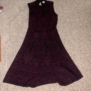 Xhilaration Black and Purple Midi Dress